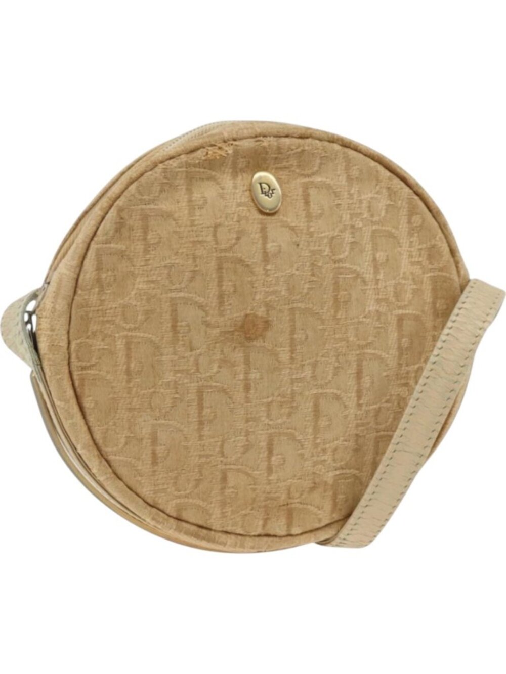 Christian Dior Trotter Canvas Shoulder Bag Beige